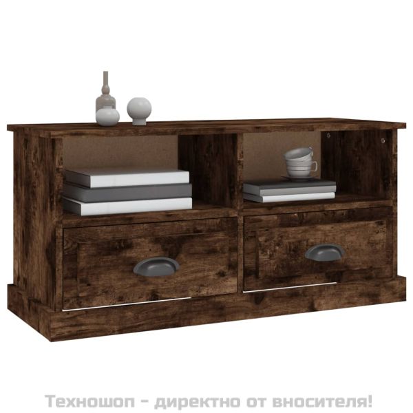 ТВ шкаф, опушен дъб, 93x35,5x45 см, инженерно дърво