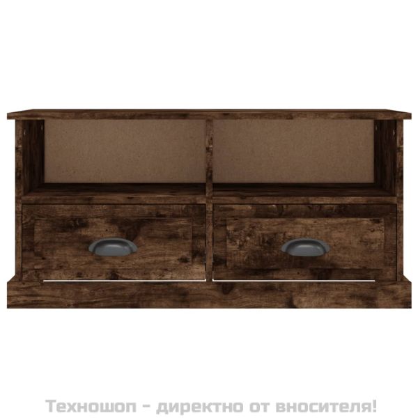 ТВ шкаф, опушен дъб, 93x35,5x45 см, инженерно дърво