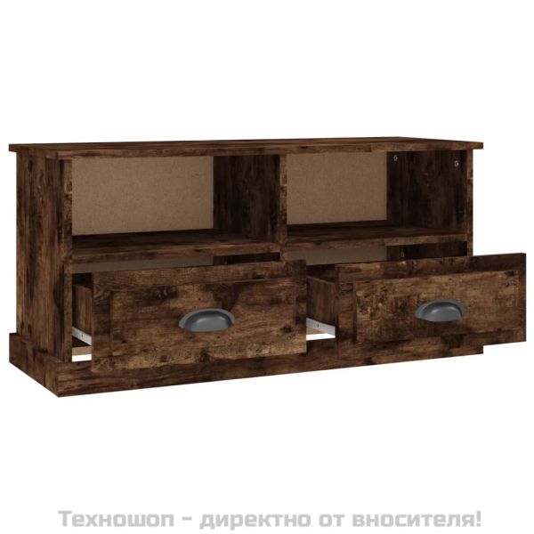ТВ шкаф, опушен дъб, 93x35,5x45 см, инженерно дърво