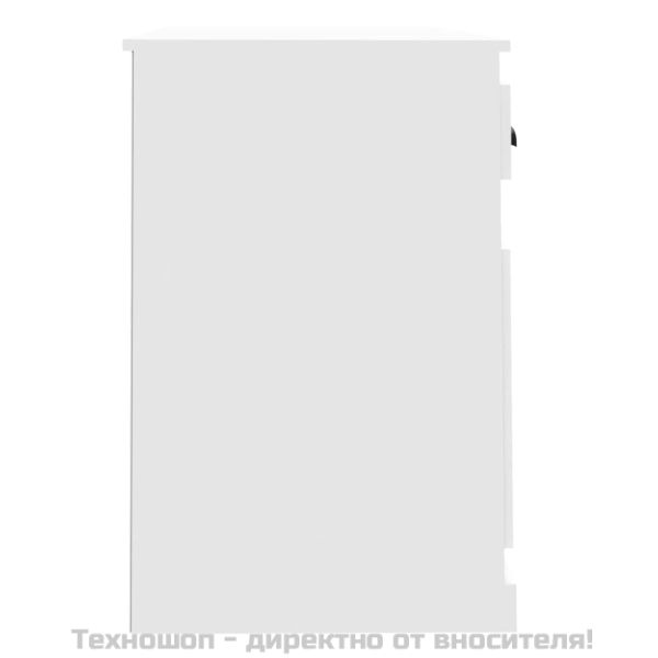 Бюро с чекмедже, бяло, 115x50x75 см, инженерно дърво