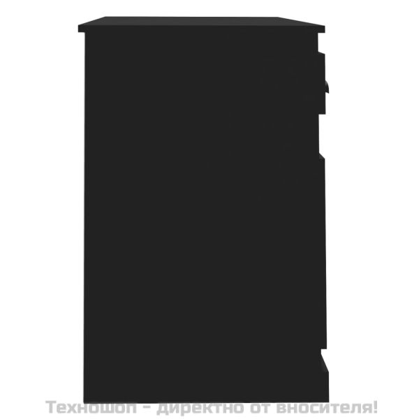 Бюро с чекмедже, черно, 115x50x75 см, инженерно дърво