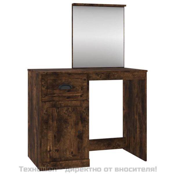 Тоалетка с огледало, Опушен дъб, 90x50x132,5см, инженерно дърво