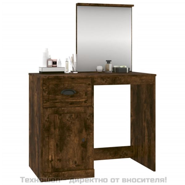 Тоалетка с огледало, Опушен дъб, 90x50x132,5см, инженерно дърво