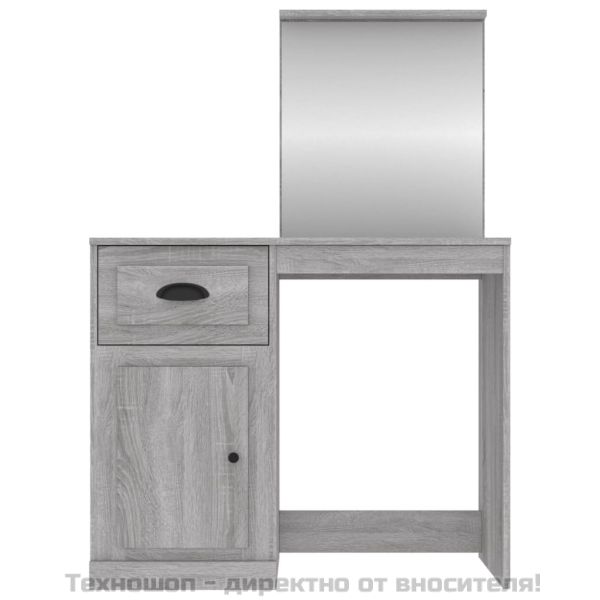 Тоалетка с огледало сив сонома 90x50x132,5 см инженерно дърво