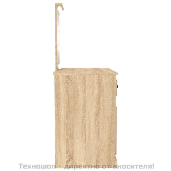 Тоалетка с LED сонома дъб 90x50x132,5 см инженерно дърво