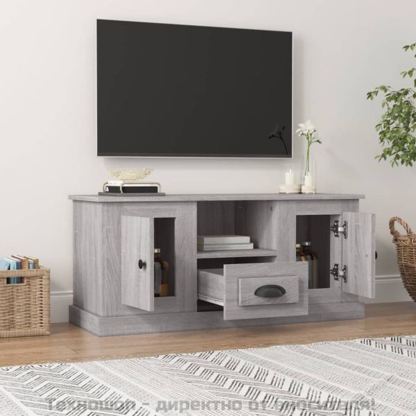 ТВ шкаф, сив сонома, 100x35,5x45 см, инженерно дърво