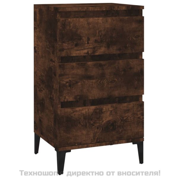 Нощно шкафче, опушен дъб, 40x35x70 см, инженерно дърво