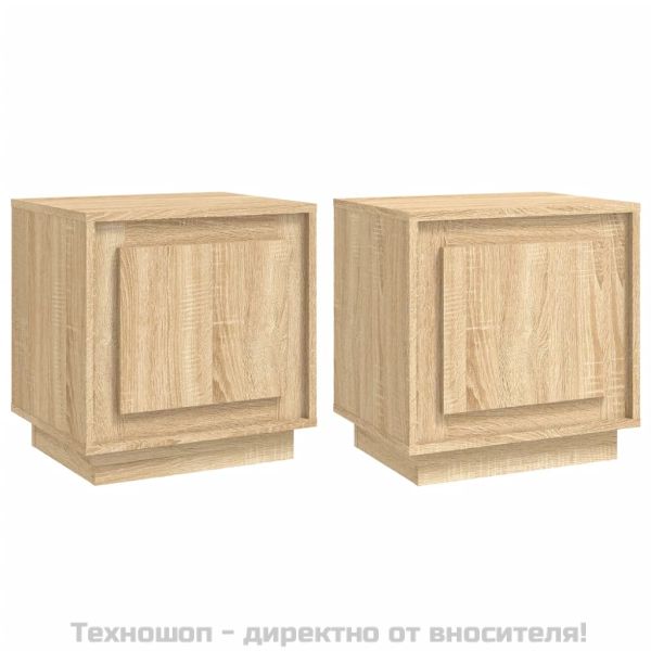 Нощни шкафчета, 2 бр, сонома дъб, 44x35x45 см, инженерно дърво