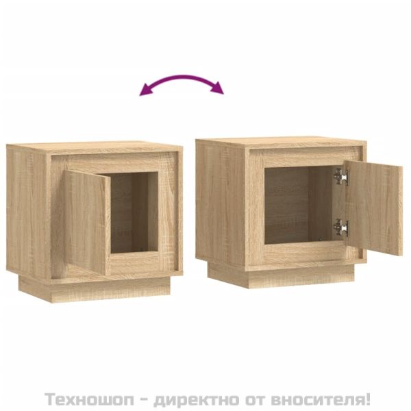Нощни шкафчета, 2 бр, сонома дъб, 44x35x45 см, инженерно дърво