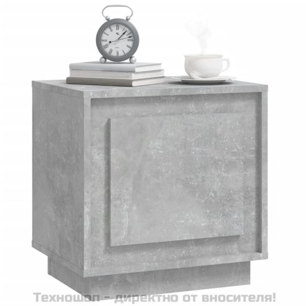 Нощно шкафче, бетонно сиво, 44x35x45 см, инженерно дърво