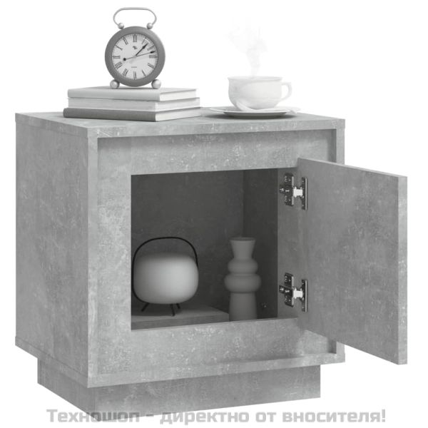 Нощни шкафчета, 2 бр, бетонно сиво, 44x35x45см, инженерно дърво