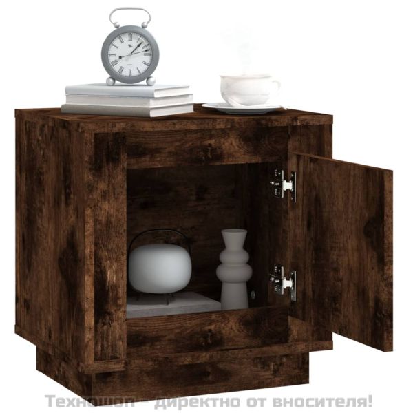 Нощни шкафчета 2, бр опушен дъб, 44x35x45 см, инженерно дърво