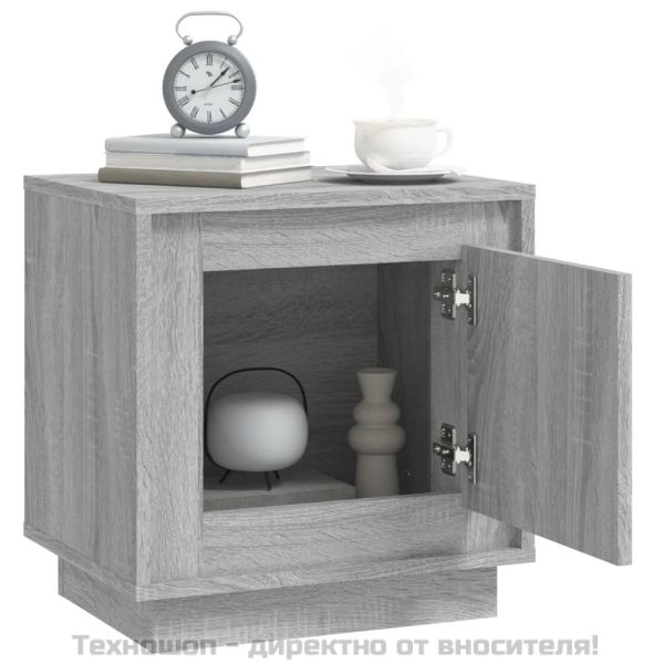 Нощно шкафче, сив сонома, 44x35x45 см, инженерно дърво