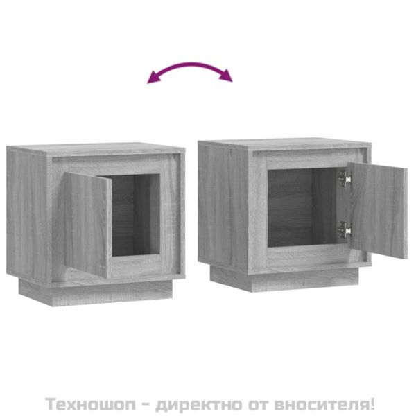 Нощно шкафче, сив сонома, 44x35x45 см, инженерно дърво