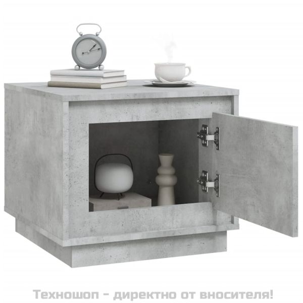 Маса за кафе, бетонно сива, 51x50x44 см, инженерно дърво