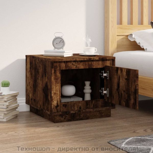 Кафе маса, опушен дъб, 51x50x44 см, инженерно дърво