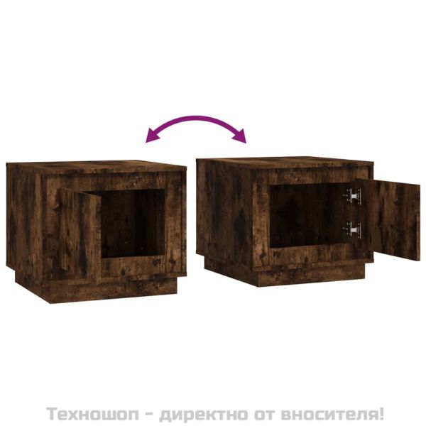 Кафе маса, опушен дъб, 51x50x44 см, инженерно дърво