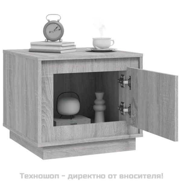 Кафе маса, сив сонома, 51x50x44 см, инженерно дърво