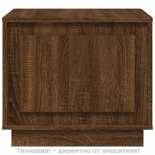 Кафе маса, кафяв дъб, 51x50x44 см, инженерно дърво