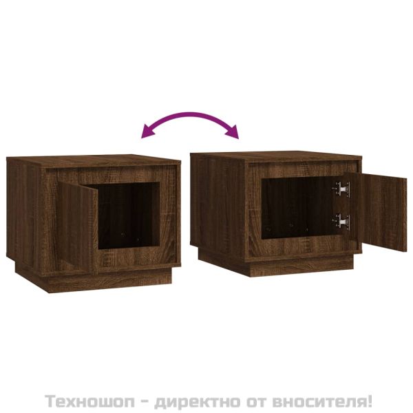 Кафе маса, кафяв дъб, 51x50x44 см, инженерно дърво