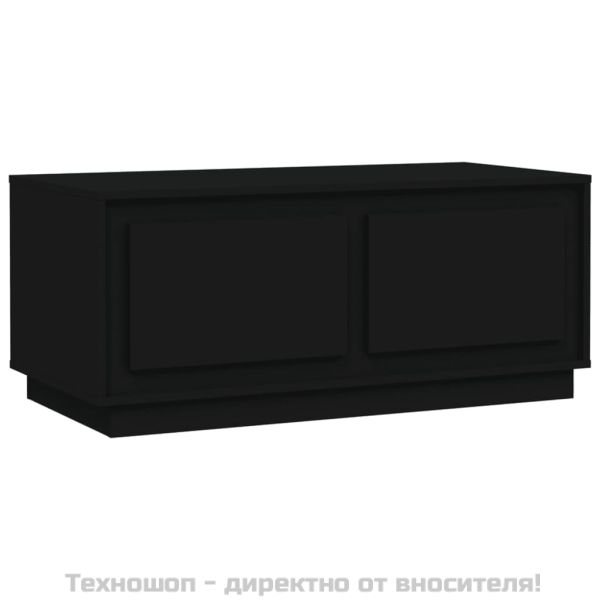 Маса за кафе, черна, 102x50x44 см, инженерно дърво