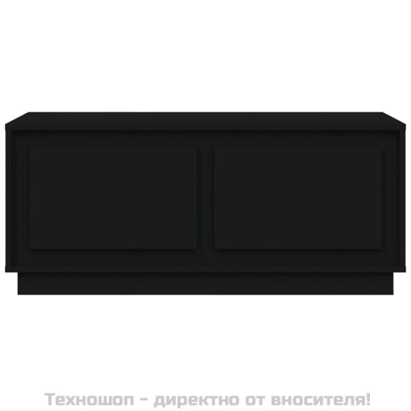 Маса за кафе, черна, 102x50x44 см, инженерно дърво