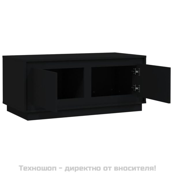 Маса за кафе, черна, 102x50x44 см, инженерно дърво