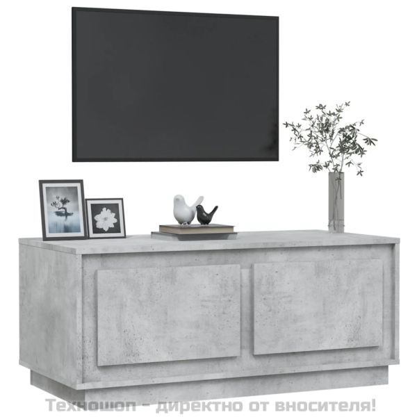 Маса за кафе, бетонно сива, 102x50x44 см, инженерно дърво