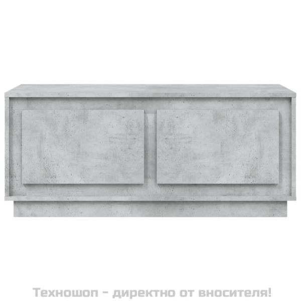 Маса за кафе, бетонно сива, 102x50x44 см, инженерно дърво