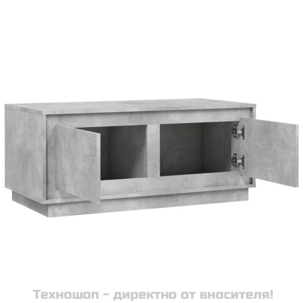 Маса за кафе, бетонно сива, 102x50x44 см, инженерно дърво