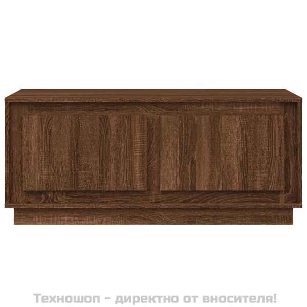 Кафе маса, кафяв дъб, 102x50x44 см, инженерно дърво