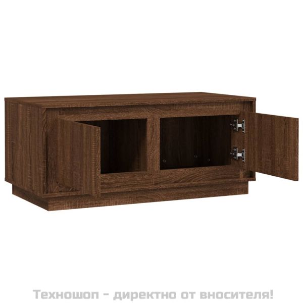 Кафе маса, кафяв дъб, 102x50x44 см, инженерно дърво
