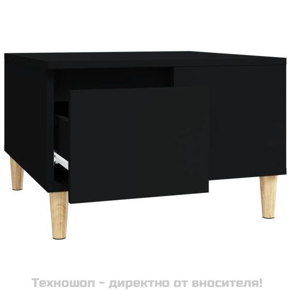 Кафе маса, черна, 55x55x36,5 см, инженерно дърво