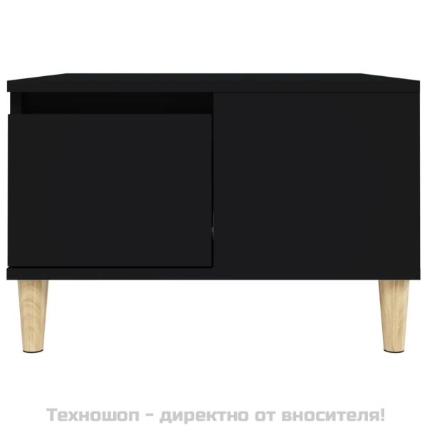 Кафе маса, черна, 55x55x36,5 см, инженерно дърво