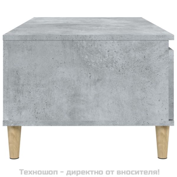 Маса за кафе, бетонно сива, 90x50x36,5 см, инженерно дърво