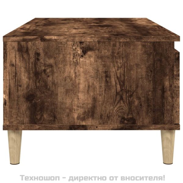 Кафе маса, опушен дъб, 90x50x36,5 см, инженерно дърво