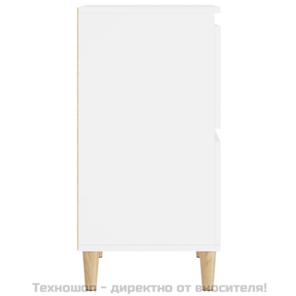 Сайдборд, бял, 60x35x70 см, инженерно дърво