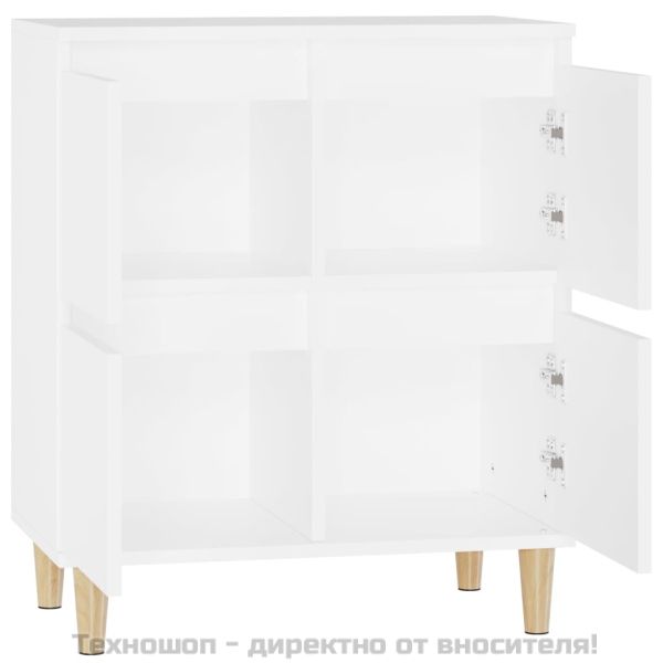 Сайдборд, бял, 60x35x70 см, инженерно дърво