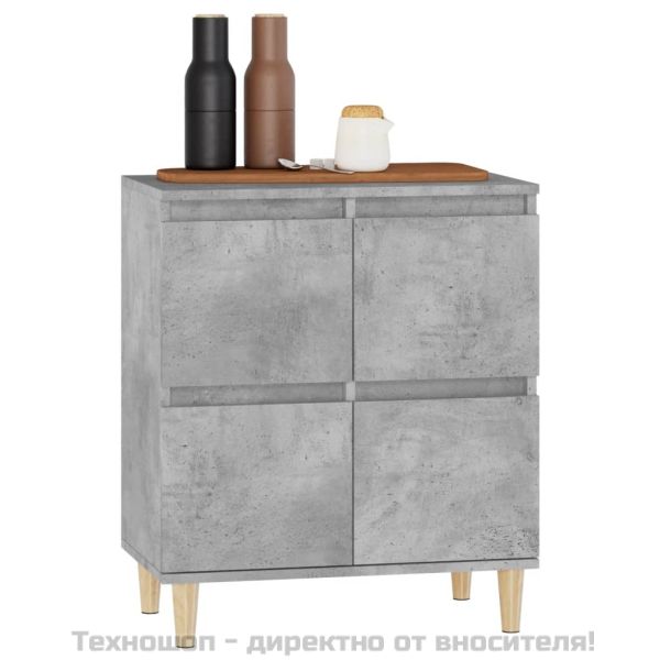 Сайдборд, бетонно сив, 60x35x70 см, инженерно дърво