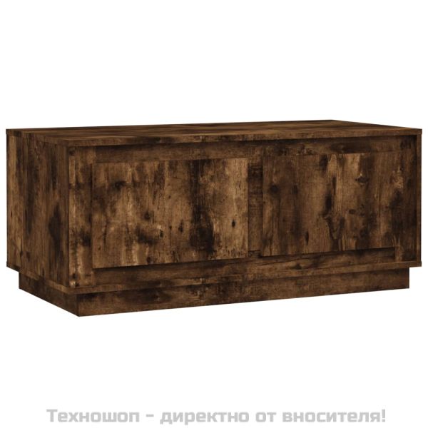 Кафе маса, опушен дъб, 102x50x44 см, инженерно дърво