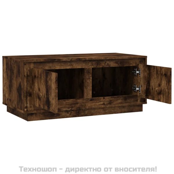 Кафе маса, опушен дъб, 102x50x44 см, инженерно дърво