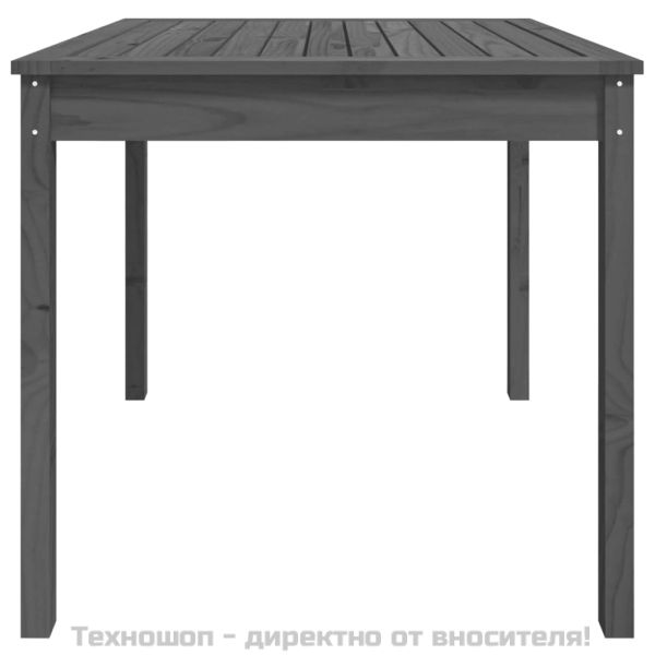 Градинска маса, сива, 82,5x82,5x76 см, борово дърво масив