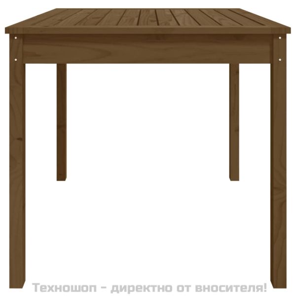 Градинска маса меденокафява 82,5x82,5x76 см борово дърво масив