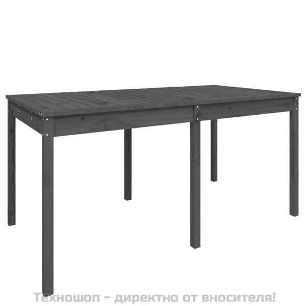 Градинска маса, сива, 159,5x82,5x76 см, борово дърво масив