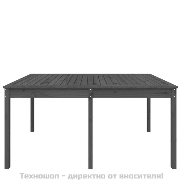 Градинска маса, сива, 159,5x82,5x76 см, борово дърво масив