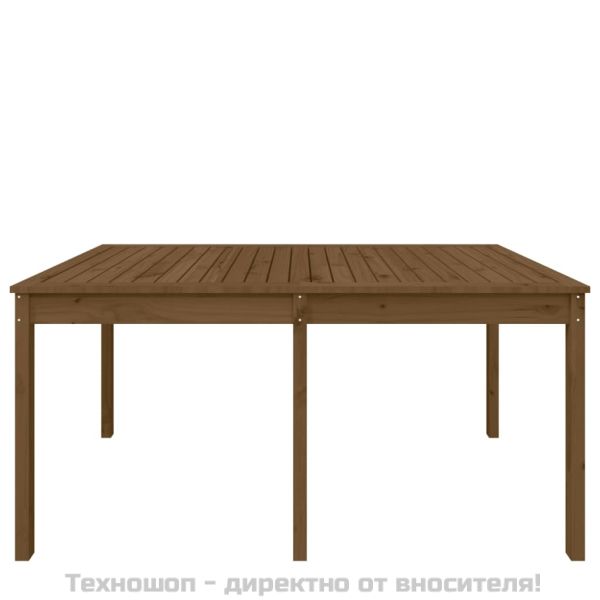 Градинска маса меденокафява 159,5x82,5x76 см борово дърво масив