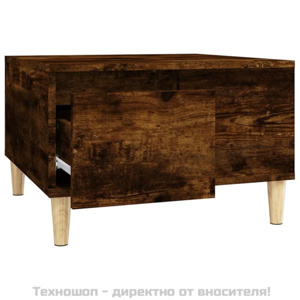 Кафе маса, опушен дъб, 55x55x36,5 см, инженерно дърво