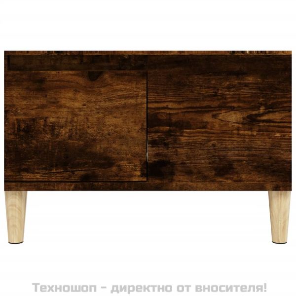 Кафе маса, опушен дъб, 55x55x36,5 см, инженерно дърво