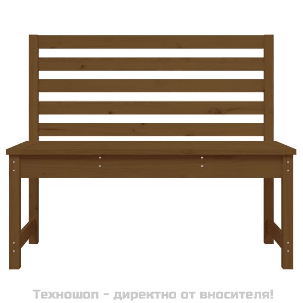 Градинска пейка, меденокафява, 109 см, борово дърво масив