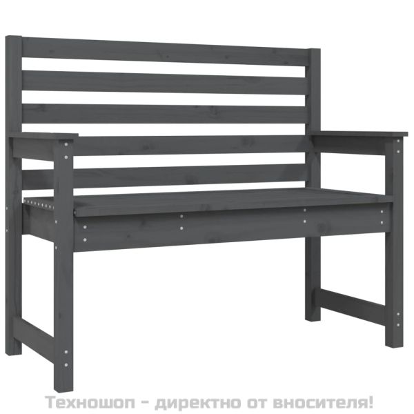 Градинска пейка сива 109x48x91,5 см борово дърво масив